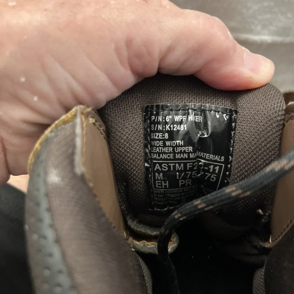Hytest Boot Mens Size 8 Wide Knox 2 Steel Toe Work Brown Sudan Brown Leather